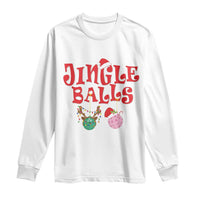Funny Christmas Pickleball Long Sleeve Shirt Jingle Balls Reindeer Santa Hat Ball