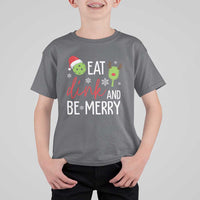 Funny Christmas Pickleball T Shirt For Kid Eat Dink And Be Merry - Wonder Print Shop