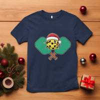 Funny Christmas Pickleball Holiday Santa Hat T Shirt - Wonder Print Shop