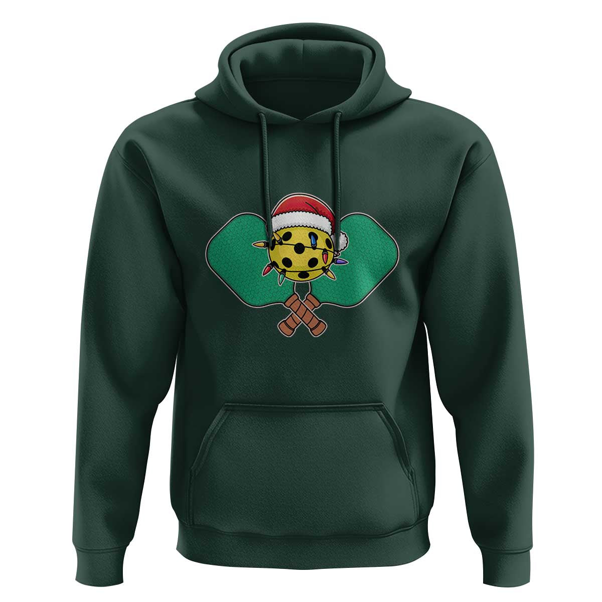 Funny Christmas Pickleball Holiday Santa Hat Hoodie