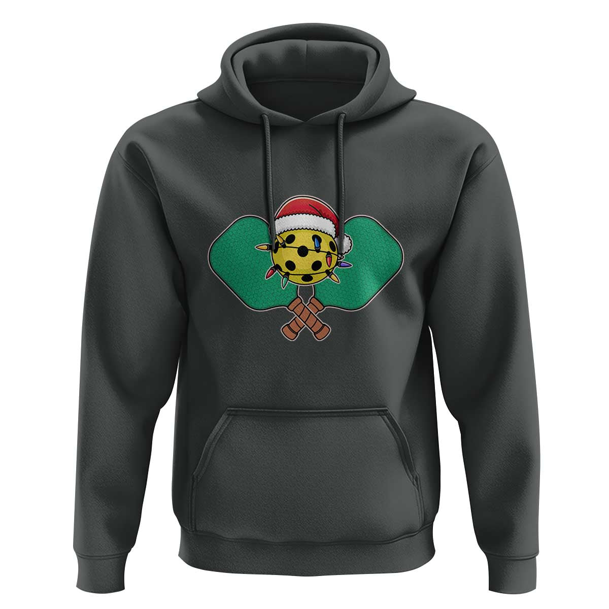 Funny Christmas Pickleball Holiday Santa Hat Hoodie