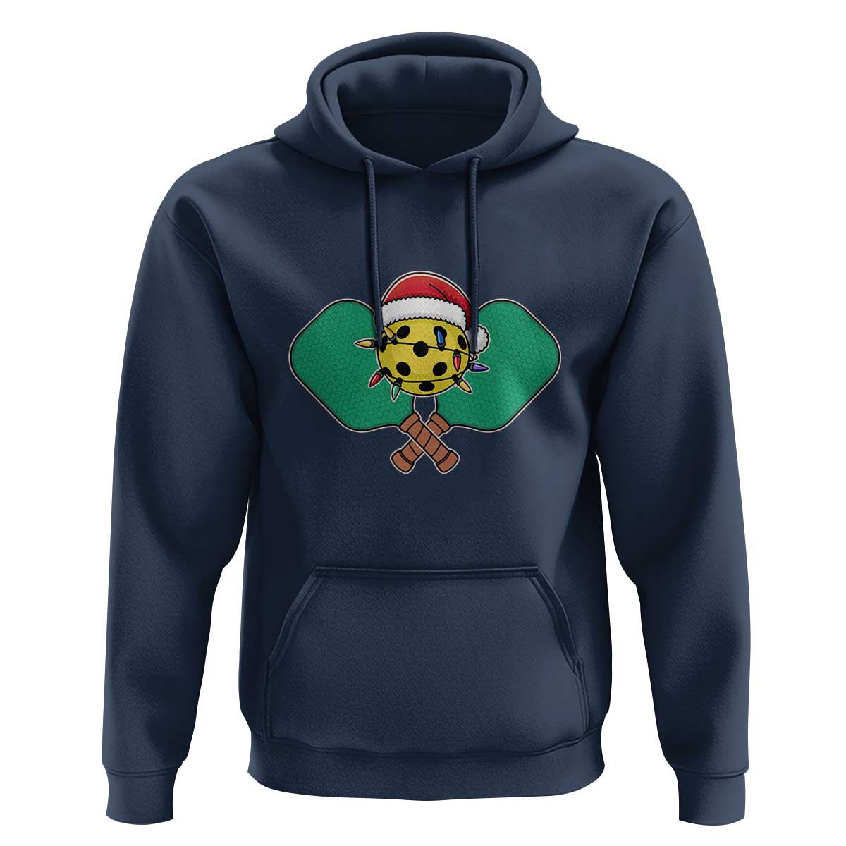 Funny Christmas Pickleball Holiday Santa Hat Hoodie