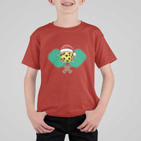 Funny Christmas Pickleball Holiday Santa Hat T Shirt For Kid - Wonder Print Shop