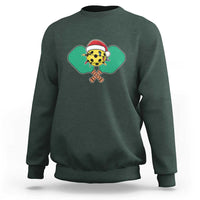Funny Christmas Pickleball Holiday Santa Hat Sweatshirt - Wonder Print Shop
