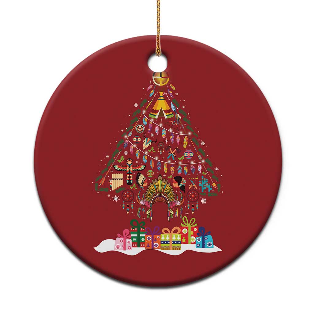 Funny Native American Xmas Tree Medicine Wheel Christmas Ornament - Wonder Print Shop