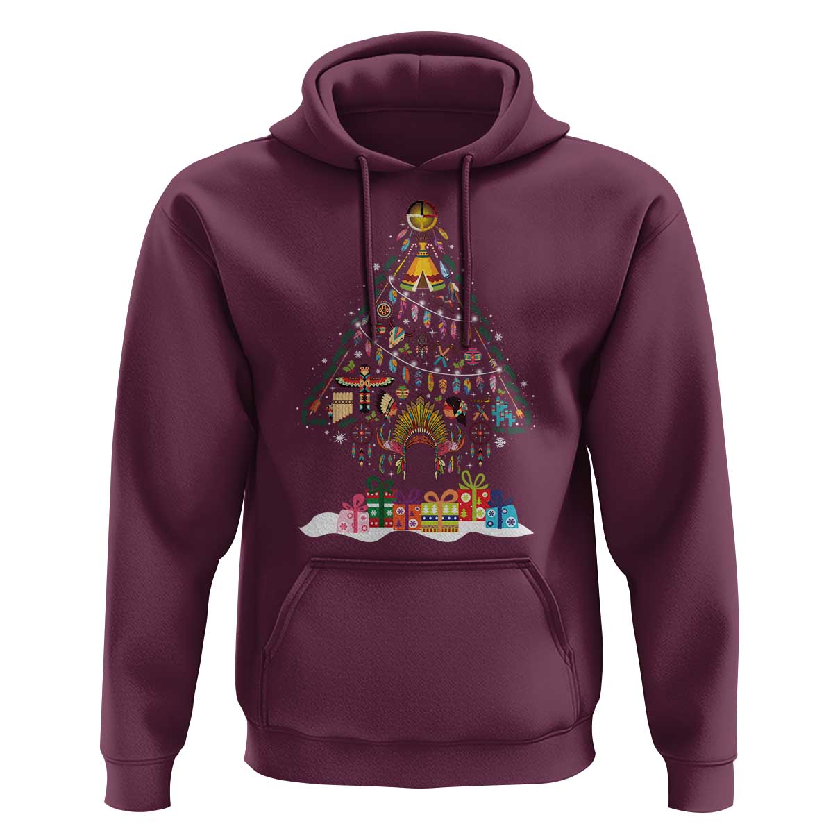 Funny Native American Christmas Tree Medicine Wheel Hoodie