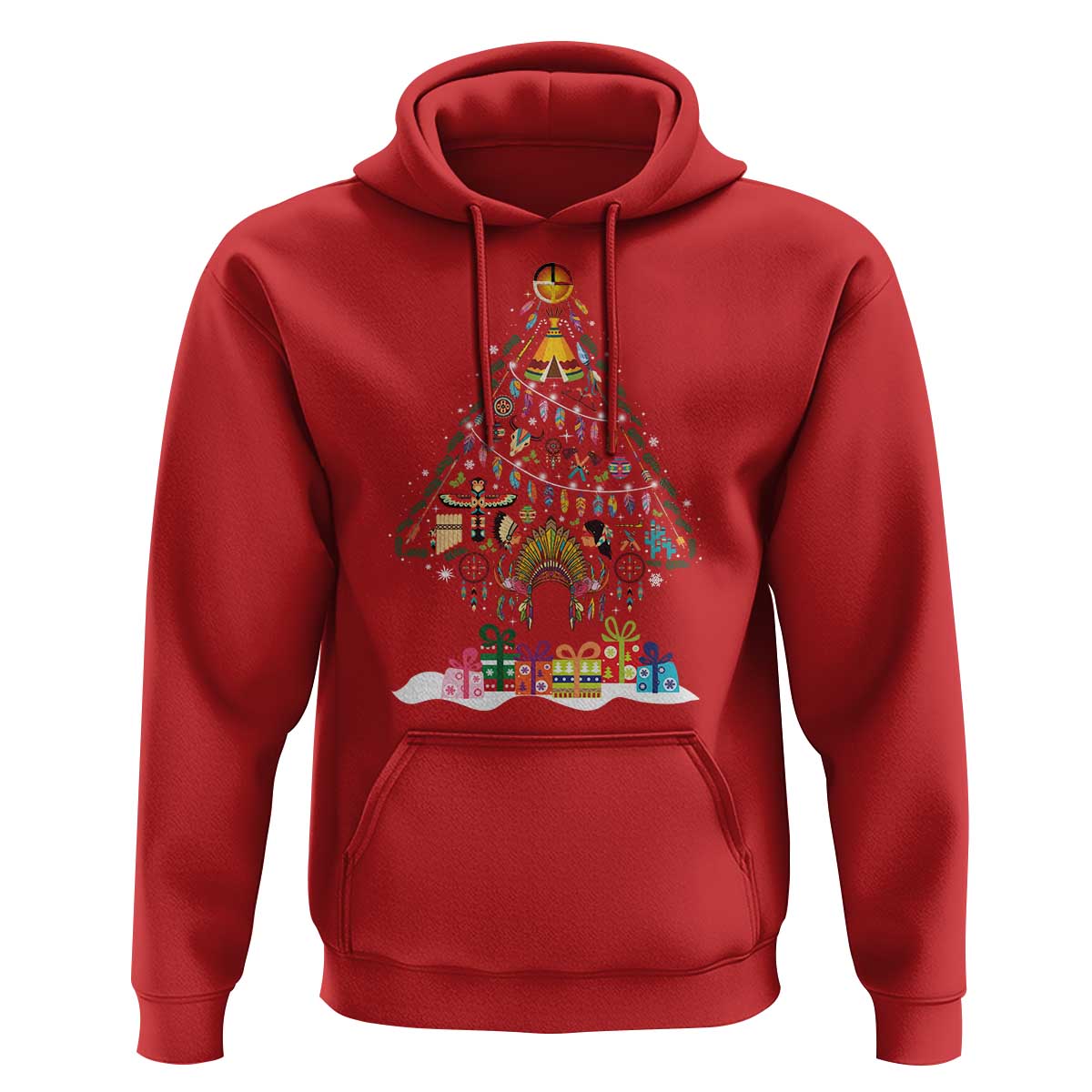 Funny Native American Christmas Tree Medicine Wheel Hoodie