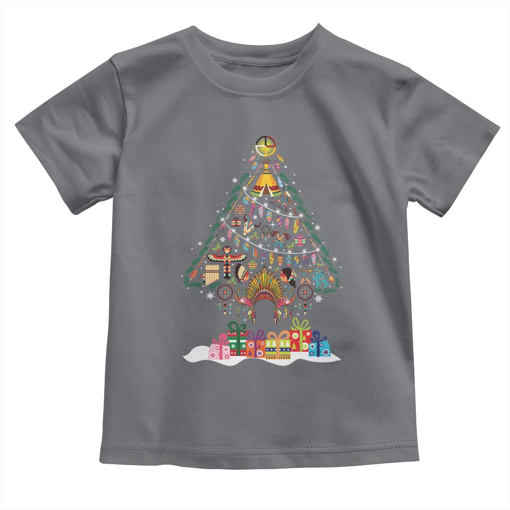 Funny Native American Christmas Tree Medicine Wheel Toddler T Shirt