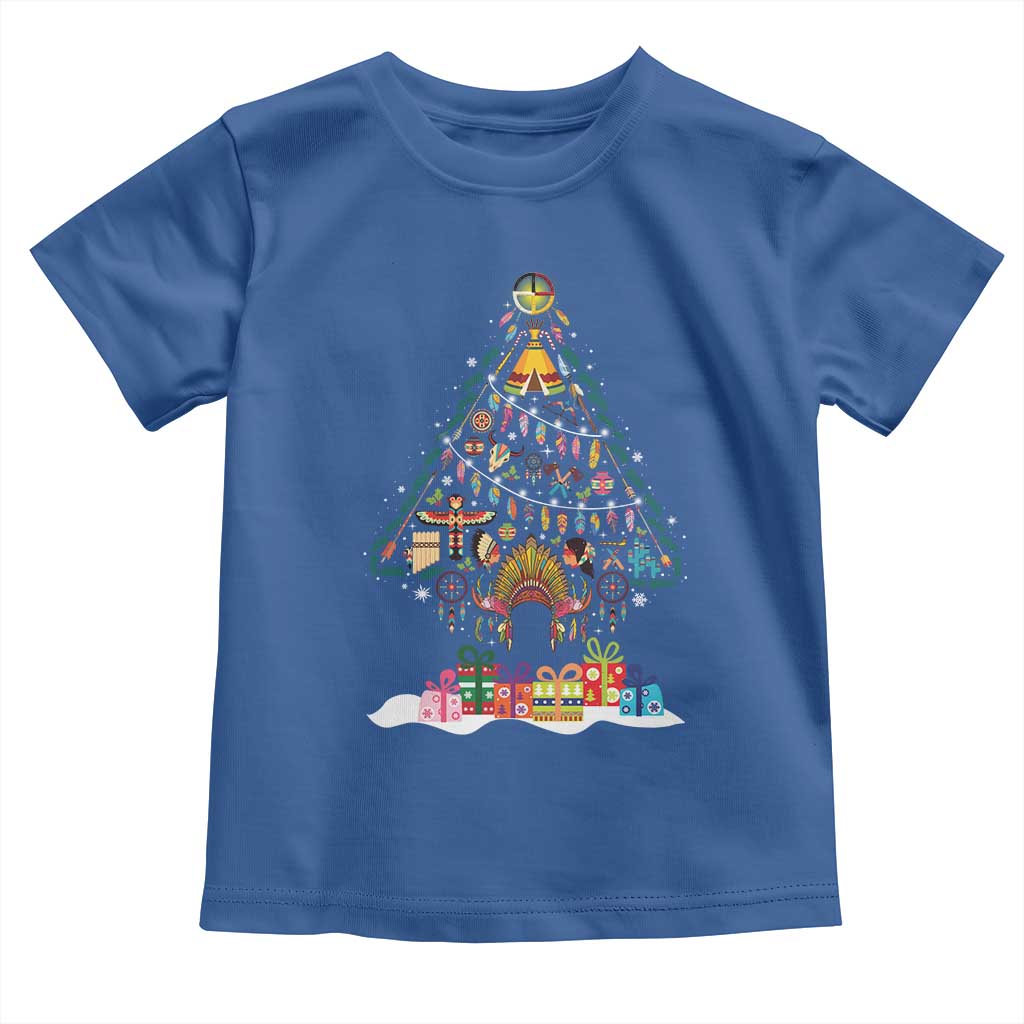 Funny Native American Christmas Tree Medicine Wheel Toddler T Shirt