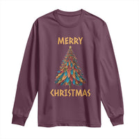 Funny Native American Eagle Feather Christmas Tree Long Sleeve Shirt