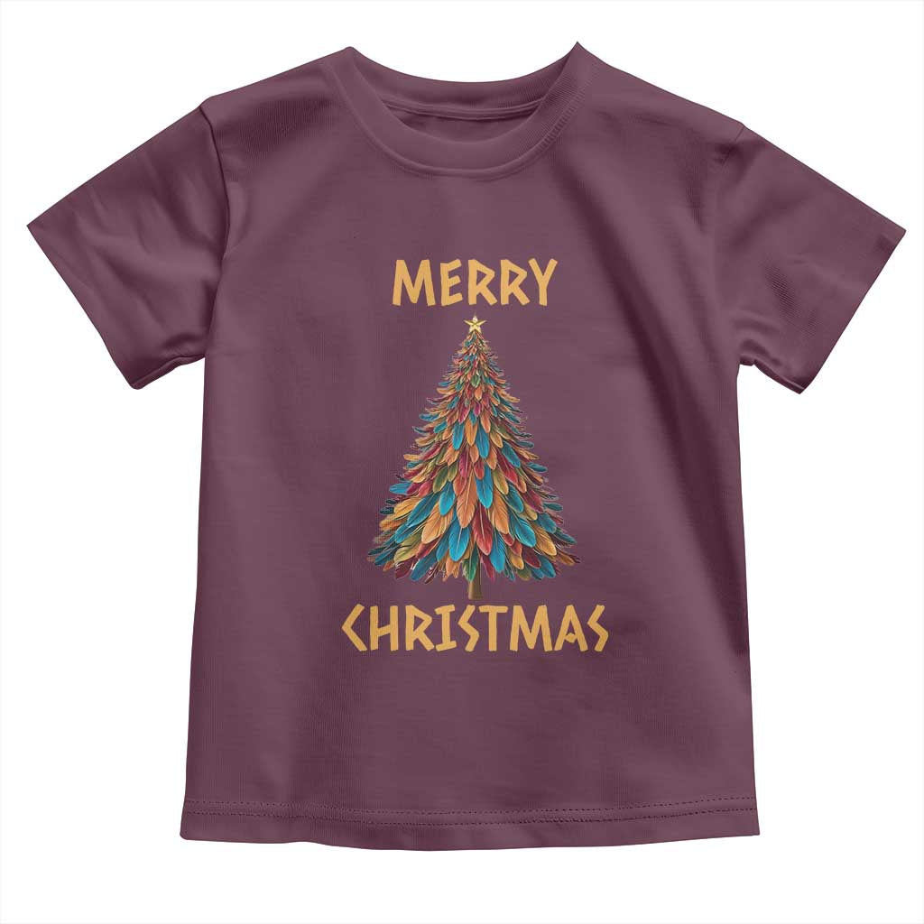 Funny Native American Eagle Feather Christmas Tree Toddler T Shirt