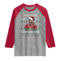 Funny Dirty Santa Diddy Christmas Raglan Shirt Ain't Nothin' But A Christmas Party Santa - Wonder Print Shop