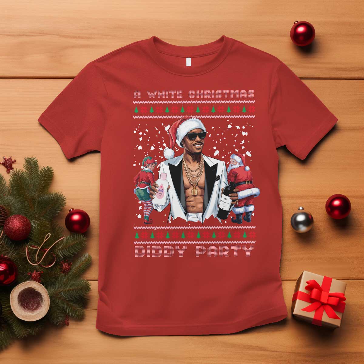 Funny A White Christmas Diddy Party Dirty Santa T Shirt - Wonder Print Shop