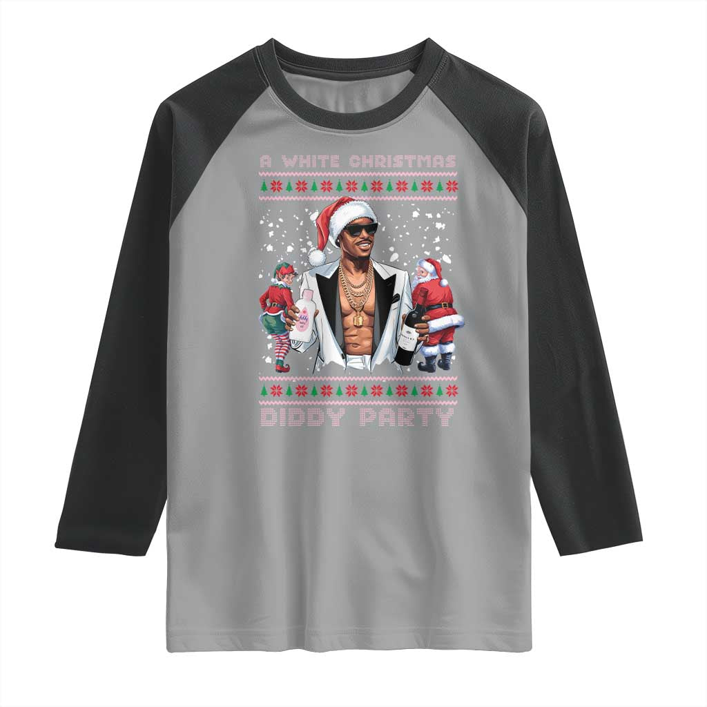 Funny A White Christmas Diddy Party Dirty Santa Raglan Shirt - Wonder Print Shop