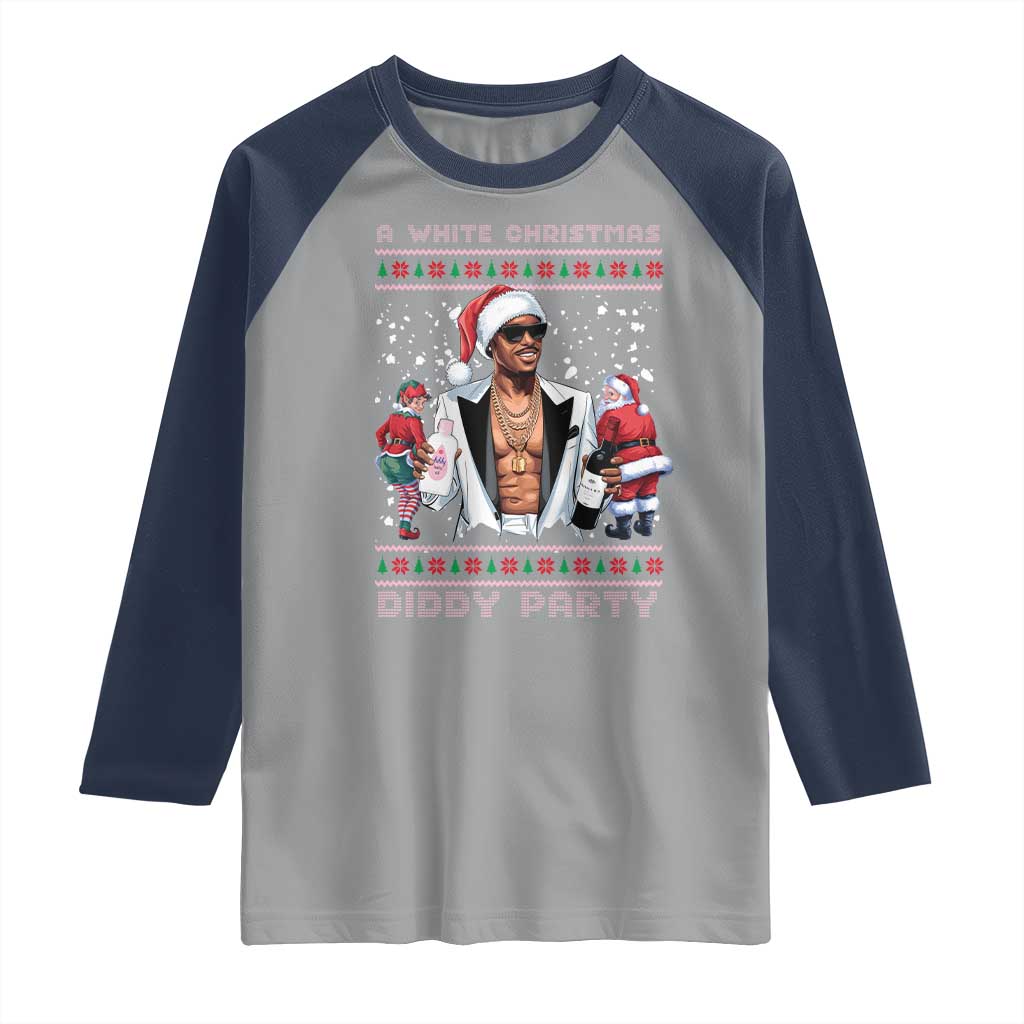Funny A White Christmas Diddy Party Dirty Santa Raglan Shirt - Wonder Print Shop