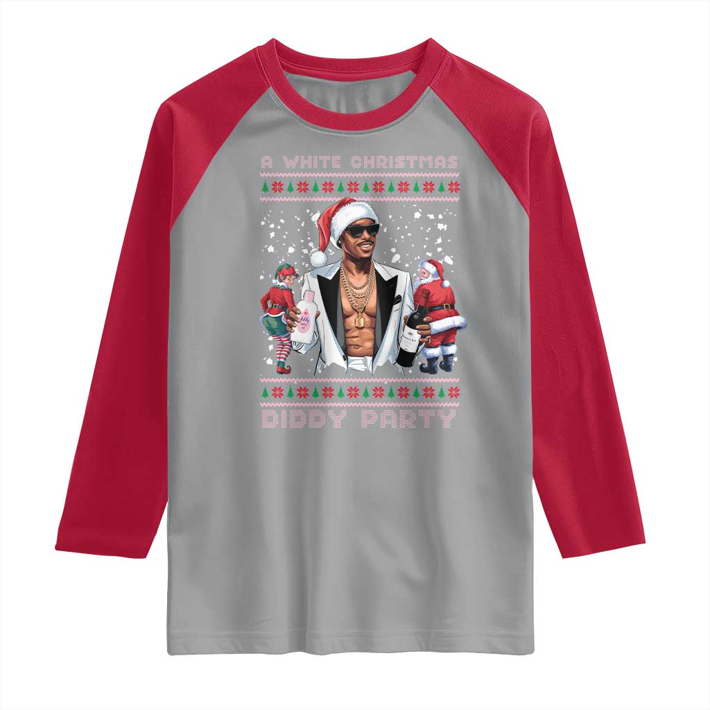 Funny A White Christmas Diddy Party Dirty Santa Raglan Shirt - Wonder Print Shop
