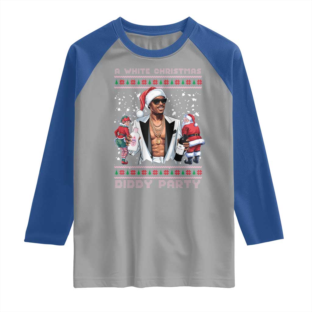 Funny A White Christmas Diddy Party Dirty Santa Raglan Shirt - Wonder Print Shop