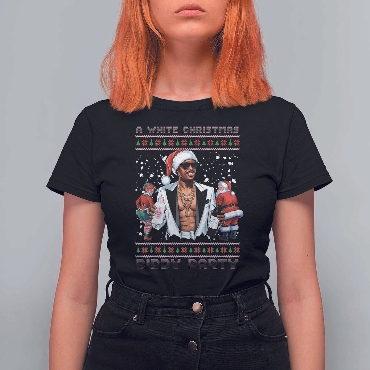 Funny A White Christmas Diddy Party Dirty Santa T Shirt For Women - Wonder Print Shop