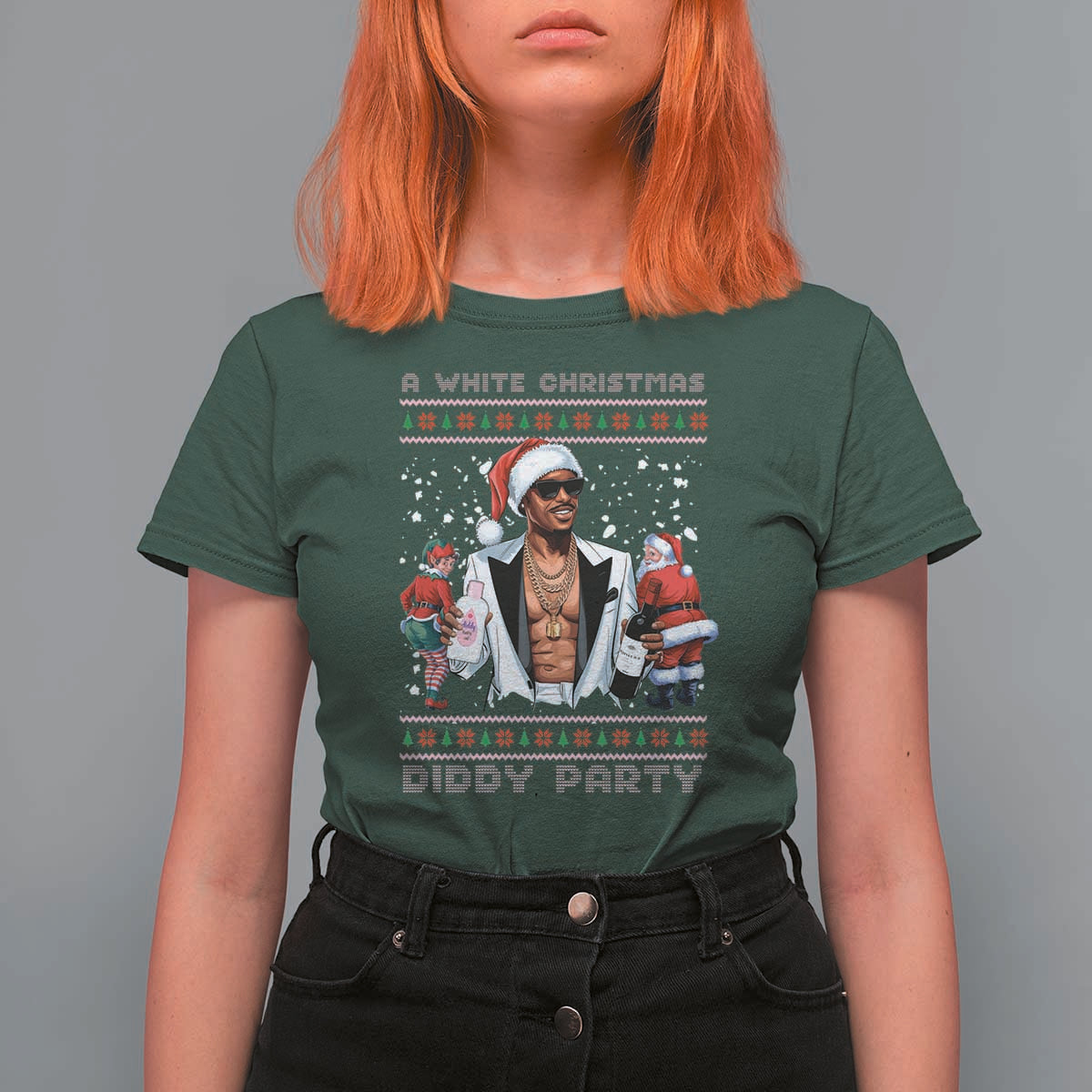Funny A White Christmas Diddy Party Dirty Santa T Shirt For Women - Wonder Print Shop