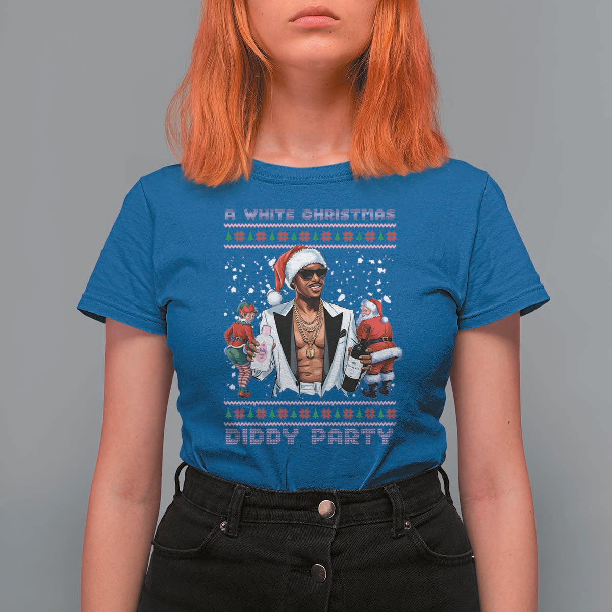 Funny A White Christmas Diddy Party Dirty Santa T Shirt For Women - Wonder Print Shop