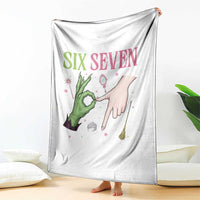 Funny Six Seven Witch Pink And Green Broomstick Magic Wand Throw Blanket - Wonder Print Shop