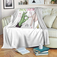 Funny Six Seven Witch Pink And Green Broomstick Magic Wand Throw Blanket - Wonder Print Shop