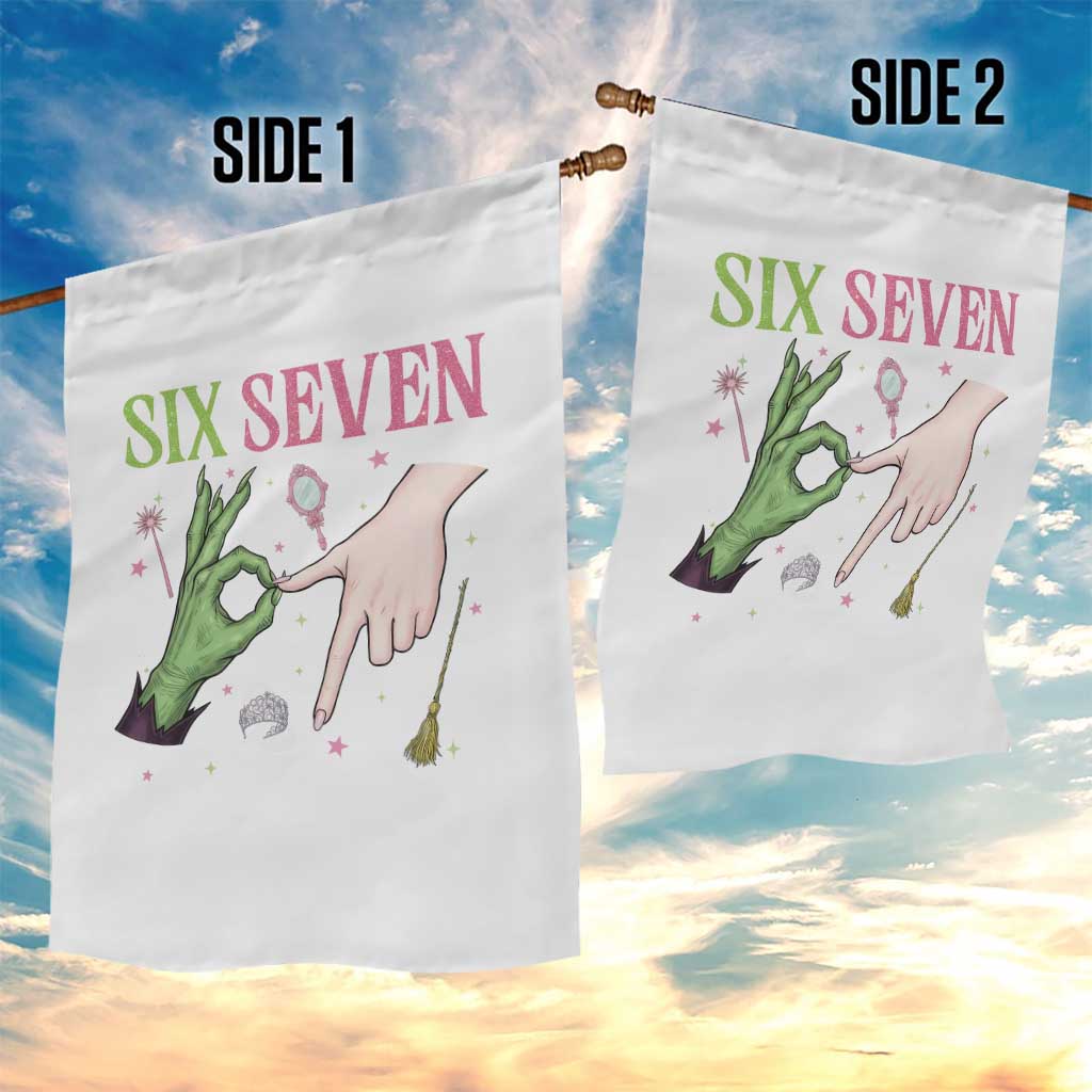 Funny Six Seven Witch Pink And Green Broomstick Magic Wand Garden Flag - Wonder Print Shop