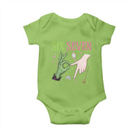 Funny Six Seven Witch Pink And Green Broomstick Magic Wand Baby Onesie - Wonder Print Shop