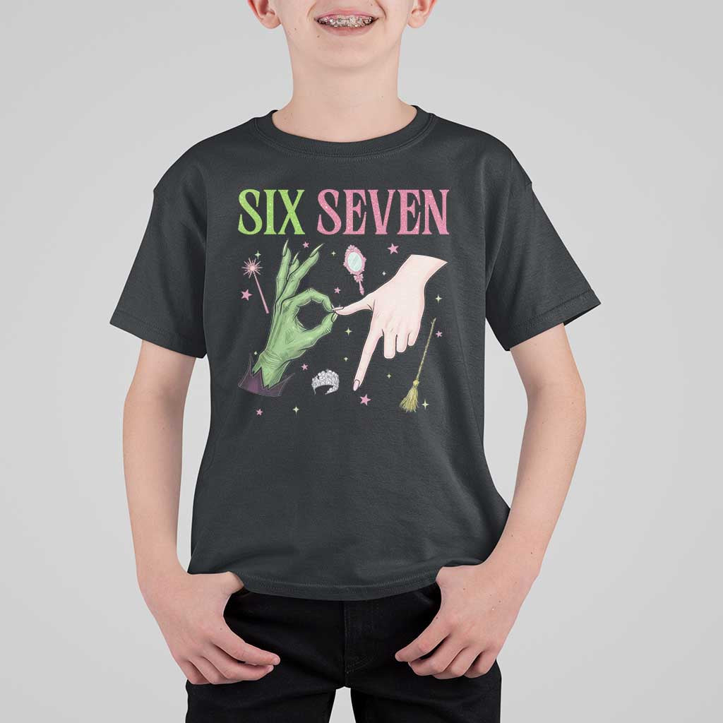 Funny Six Seven Witch Pink And Green Broomstick Magic Wand T Shirt For Kid - Wonder Print Shop