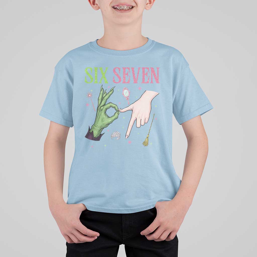 Funny Six Seven Witch Pink And Green Broomstick Magic Wand T Shirt For Kid - Wonder Print Shop