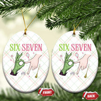 Funny Six Seven Witch Pink And Green Broomstick Magic Wand Ceramic Ornament - Wonder Print Shop