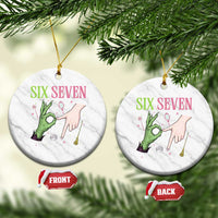 Funny Six Seven Witch Pink And Green Broomstick Magic Wand Ceramic Ornament - Wonder Print Shop