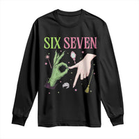 Funny Six Seven Witch Pink And Green Broomstick Magic Wand Long Sleeve Shirt - Wonder Print Shop