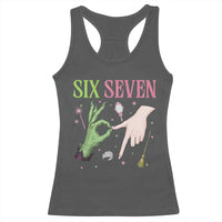 Funny Six Seven Witch Pink And Green Broomstick Magic Wand Racerback Tank Top - Wonder Print Shop
