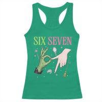Funny Six Seven Witch Pink And Green Broomstick Magic Wand Racerback Tank Top - Wonder Print Shop