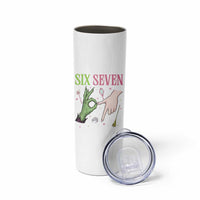 Funny Six Seven Witch Pink And Green Broomstick Magic Wand Skinny Tumbler - Wonder Print Shop