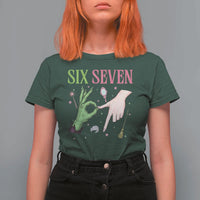 Funny Six Seven Witch Pink And Green Broomstick Magic Wand T Shirt For Women - Wonder Print Shop
