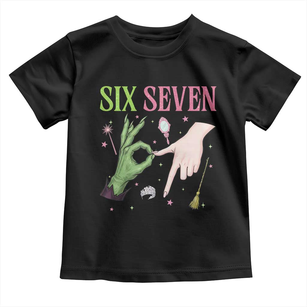 Funny Six Seven Witch Pink And Green Broomstick Magic Wand Toddler T Shirt - Wonder Print Shop