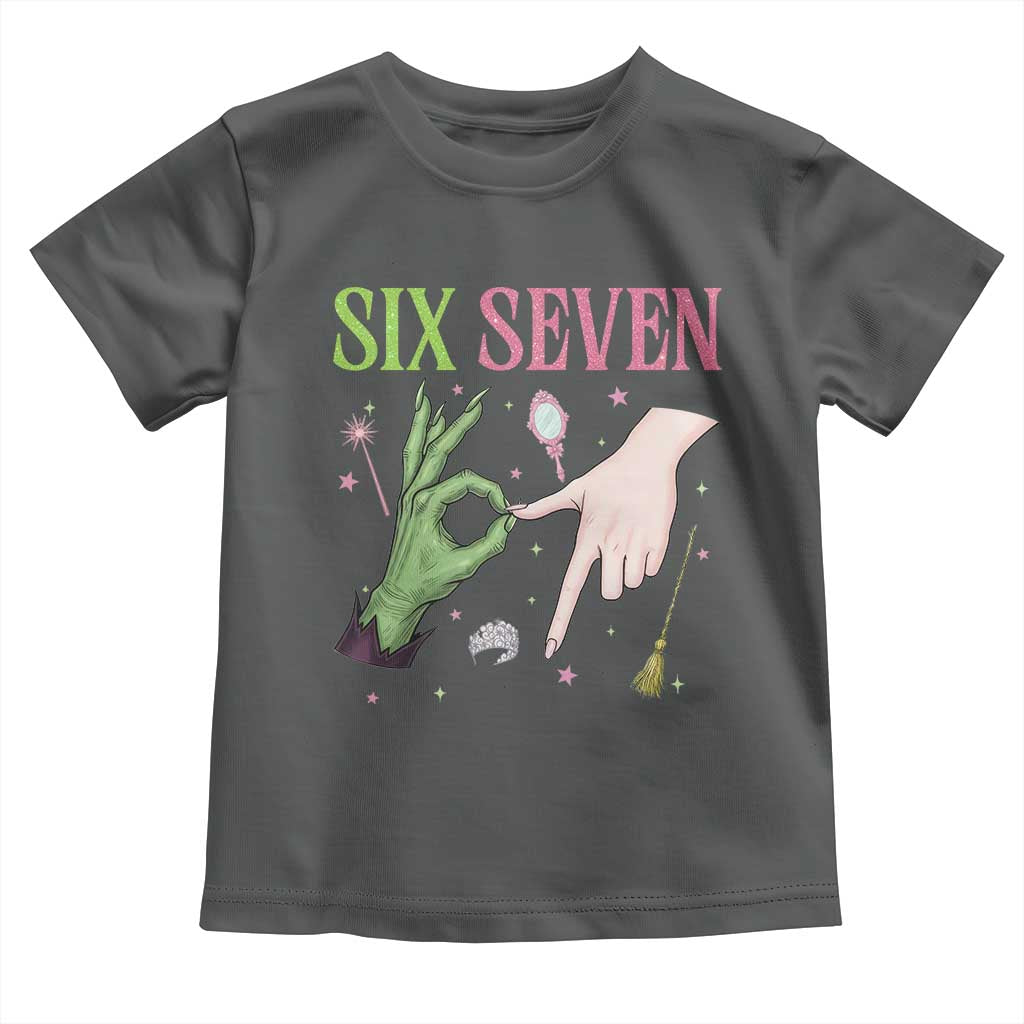 Funny Six Seven Witch Pink And Green Broomstick Magic Wand Toddler T Shirt - Wonder Print Shop