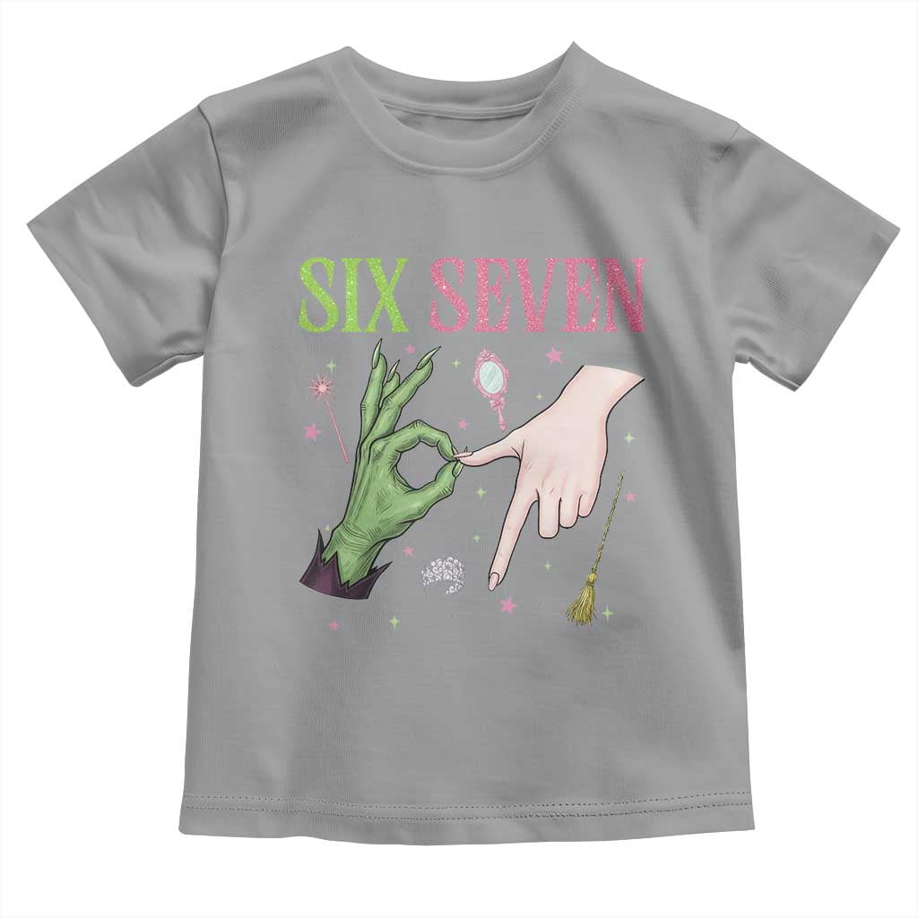 Funny Six Seven Witch Pink And Green Broomstick Magic Wand Toddler T Shirt - Wonder Print Shop