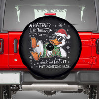 Funny Whatever Life Throws At You Duck And Let It Hit Someone Else Christmas Spare Tire Cover - Wonder Print Shop