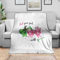 Funny Christmas Witch Pink Goes Good With Green Throw Blanket - Wonder Print Shop