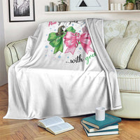 Funny Christmas Witch Pink Goes Good With Green Throw Blanket - Wonder Print Shop