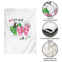 Funny Christmas Witch Pink Goes Good With Green Garden Flag - Wonder Print Shop
