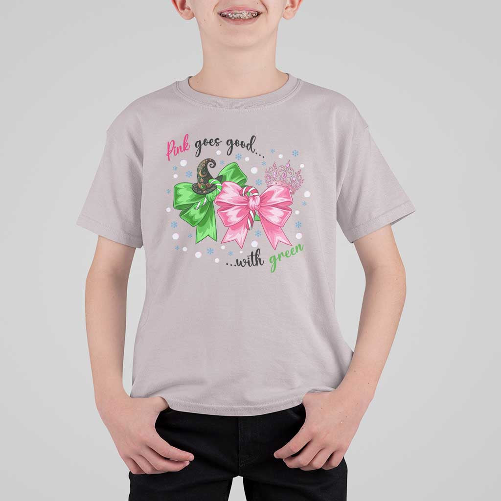 Funny Christmas Witch Pink Goes Good With Green T Shirt For Kid - Wonder Print Shop