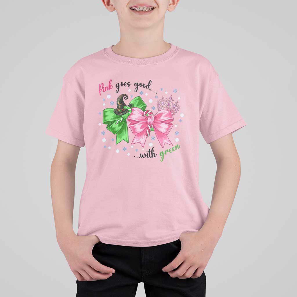 Funny Christmas Witch Pink Goes Good With Green T Shirt For Kid - Wonder Print Shop