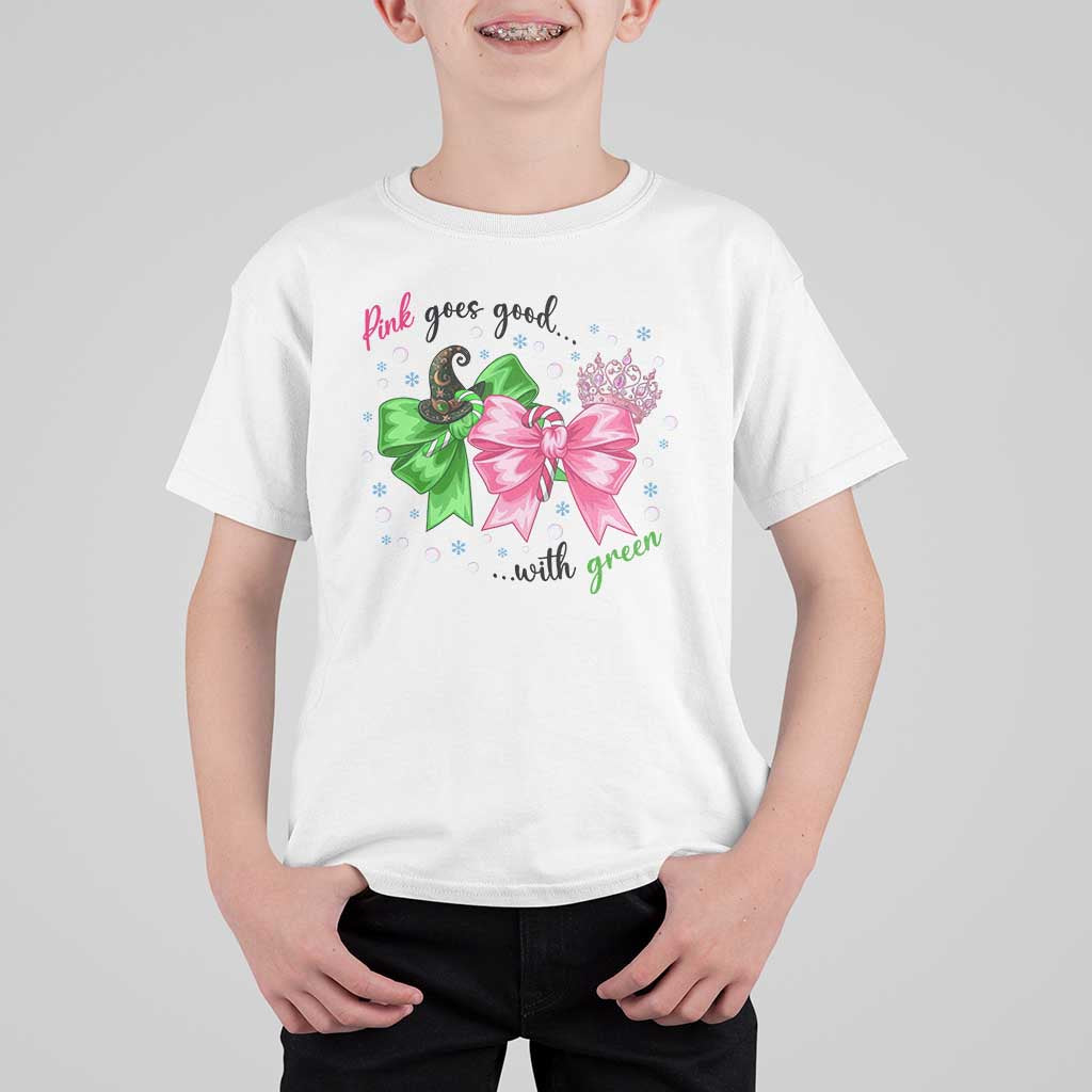 Funny Christmas Witch Pink Goes Good With Green T Shirt For Kid - Wonder Print Shop