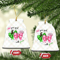 Funny Christmas Witch Pink Goes Good With Green Ceramic Ornament - Wonder Print Shop
