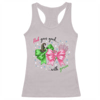 Funny Christmas Witch Pink Goes Good With Green Racerback Tank Top - Wonder Print Shop