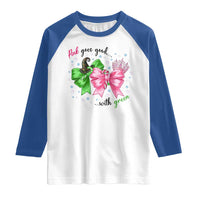 Funny Christmas Witch Pink Goes Good With Green Raglan Shirt - Wonder Print Shop